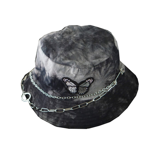 Gorro Pescador Tie-Dye Mariposa Negra con Cadena - Image 2