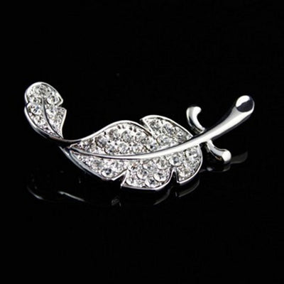 Broche de Hoja Calada Brillante