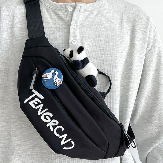 Bolsa Pecho Hombre Estilo Japonés Crossbody Deportiva con Compartimentos Cargo - Image 2