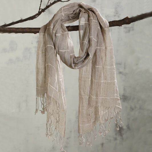 Bufanda Artística de Algodón y Lino para Mujer - Chal Largo Versátil Cuatro Estaciones - Image 2