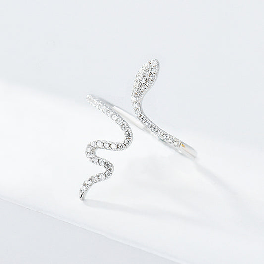 Anillo de Plata Esterlina con Diamantes Fancy Diseño Serpiente - Image 2