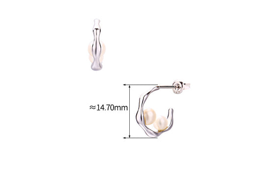 Aretes de Perla Natural Lujo Frío - Image 2