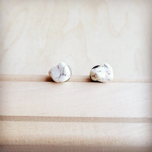 White Turquoise Stud Earrings 224k