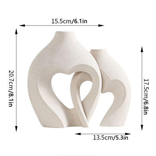 Juego de Jarrones Geométricos Modernos con Diseño Floral - Image 2