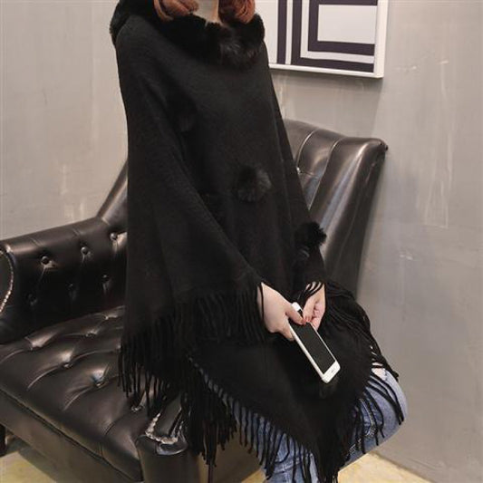 Camisa Holgada con Cuello de Piel y Borlas Tejidas a Mano - Image 2