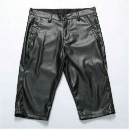 Pantalones Cortos de Cuero Stretch Tejidos Cinco y Seis Puntos para Hombre - Verano - Image 2