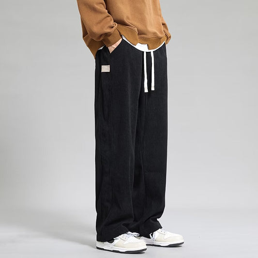 Pantalones Casuales Hombre Otoño Invierno - Corte Recto Pierna Ancha Moda Urbana - Image 2