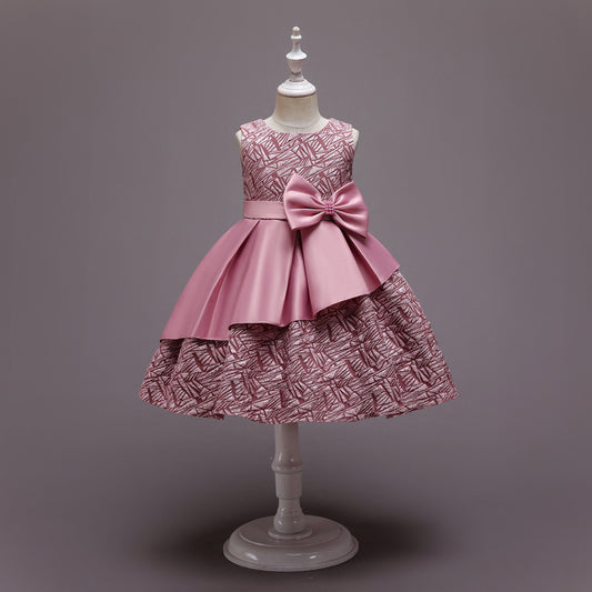 Vestido Princesa Niña Colores Lisos - Ideal para Cumpleaños y Eventos - Image 2