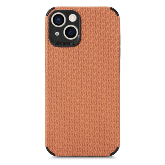 Funda para Celular de Color Sólido con Patrón de Fibra de Carbono - Image 2