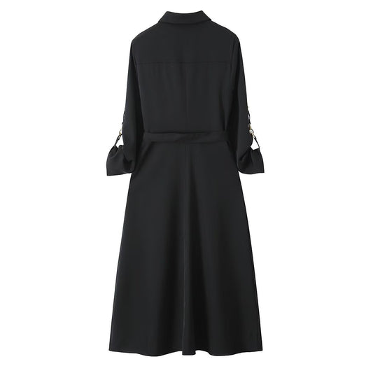Vestido Midi Camisero con Bolsillos y Solapa - Corte A - Image 2