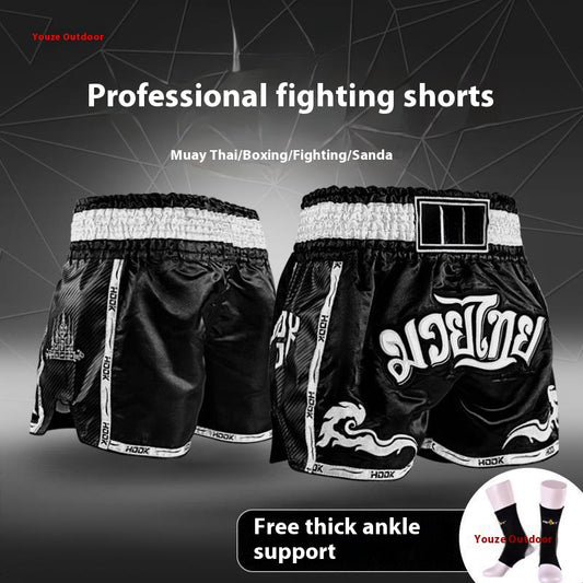Pantalones Cortos Profesionales de Boxeo Tailandés y Sanda para Hombre y Mujer - Image 2