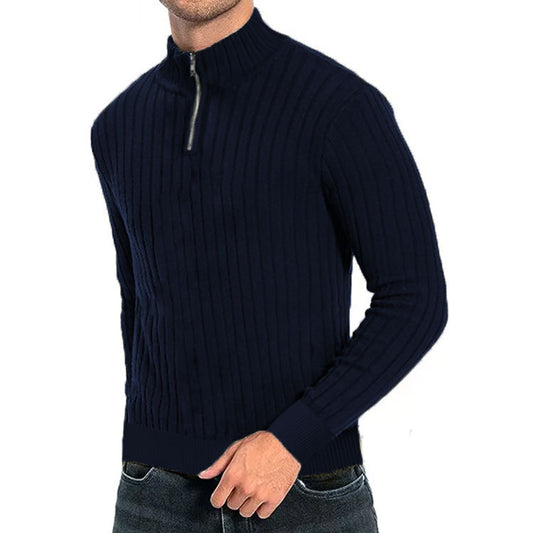 Suéter de Cuello Alto con Cierre para Hombre - Comodidad Casual - Image 2
