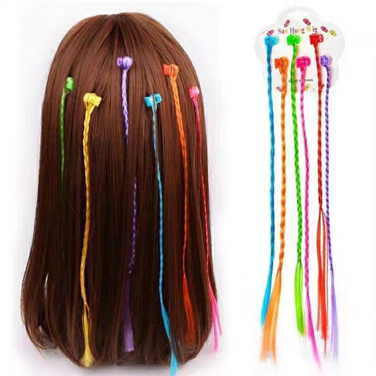 Accesorios para el Cabello Infantil Coreanos - Peluca Trenza Colorida con Personalidad - Image 2