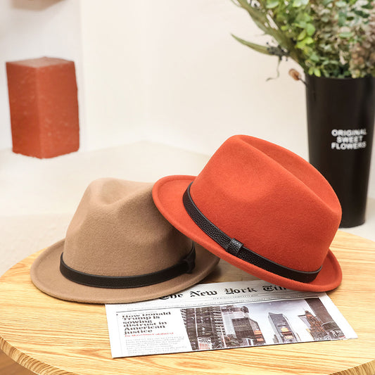 Sombrero Caballero Británico de Lana Pura con Ala Corta Enrollada - Otoño e Invierno - Image 2