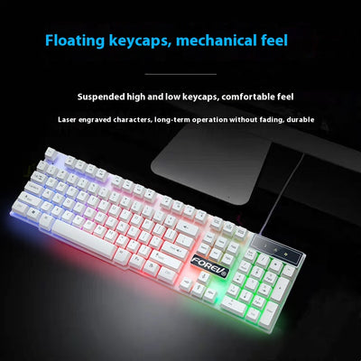 Teclado Iluminado con Cable para Computadora de Escritorio y Portátil