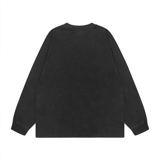 Camiseta Oversize Manga Larga con Estampado Rock Lavado - Image 2