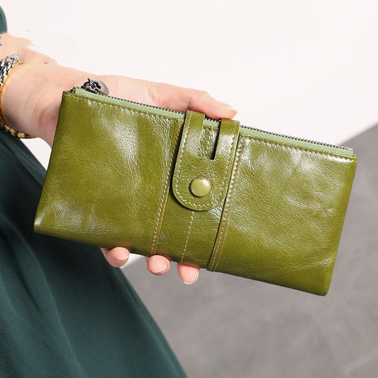 Cartera Larga de Cuero para Mujer Estilo Retro con Protección RFID - Image 2