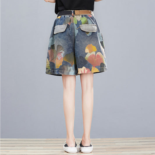 Pantalón Denim Estampado Pierna Ancha para Mujer - Image 2