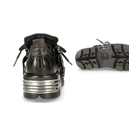 Zapatos Punk de Cuero con Suela Gruesa y Detalles Metálicos - Image 2