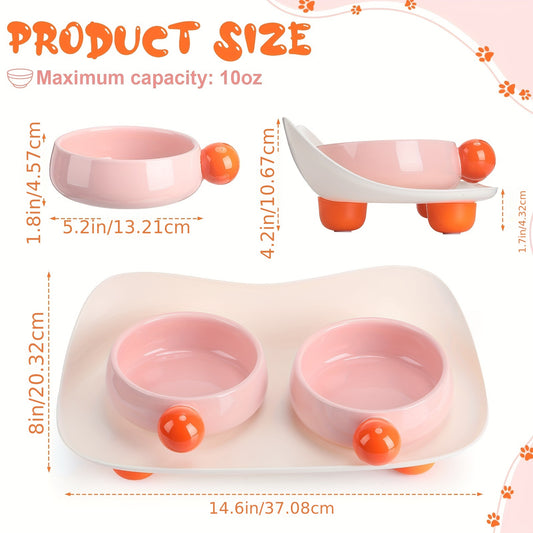 Comedero Elevado Doble para Gatos y Perros Pequeños - Cerámica con Soporte Antideslizante - Image 2
