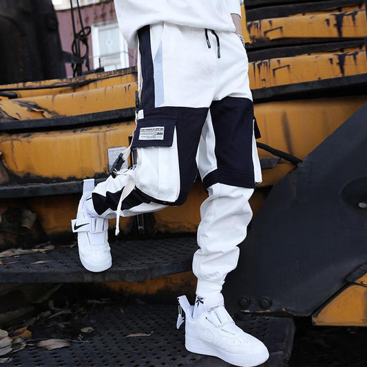 Pantalones Hip Hop con Cordón y Costuras Contrastantes para Niños - Image 2