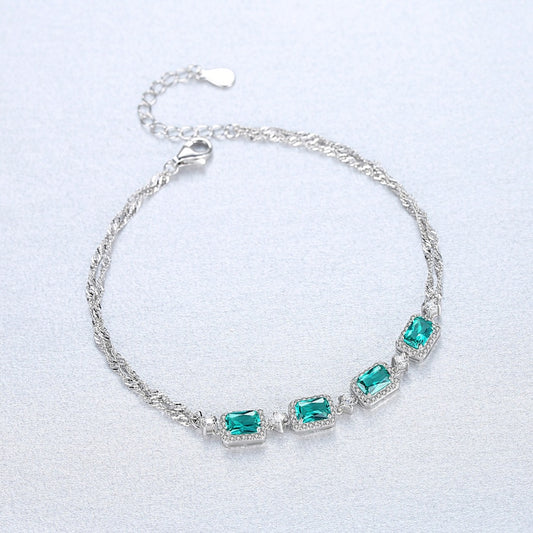 Pulsera de Plata 925 con Esmeralda para Damas - Image 2