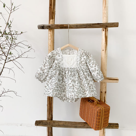 Vestido Infantil Enterizo Flores Triángulo - Image 2