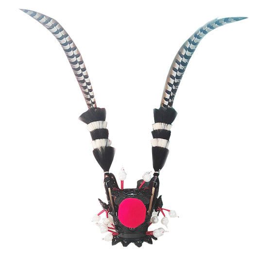 Decoración de Casco Motociclista Corona Zijin con Plumas - Image 2