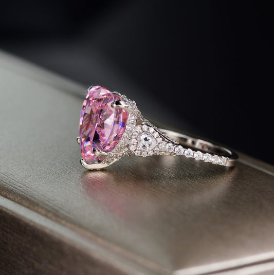 Anillo de Diamante Carbono Plata Clásico Elegante - Image 2