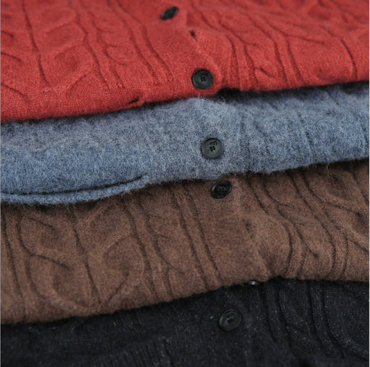 Cardigan Largo Abierto de Punto Literario Casual Holgado - Image 2