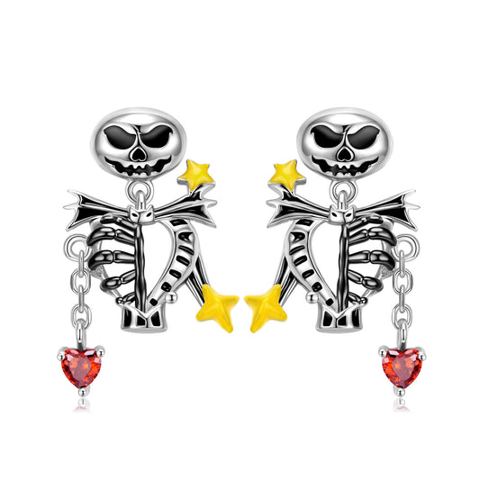Aretes de Calavera en Plata 925 con Circones - Diseño Audaz y Personalizado - Image 2
