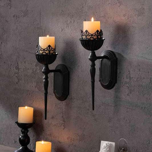 Candelabro Colgante de Hierro Forjado Negro para Decoración - Image 2