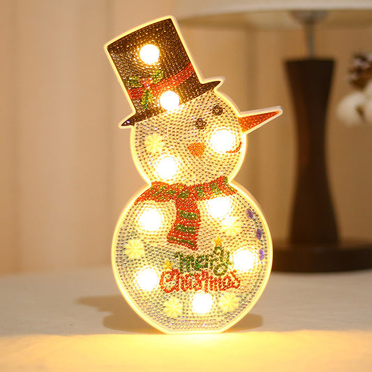 Lámpara LED Decorativa Navideña - Muñeco de Nieve y Árbol DIY - Image 2