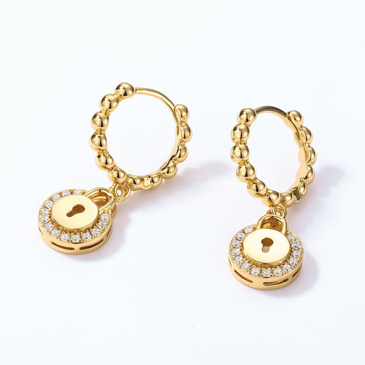 Aretes Corazón Vintage con Candado de Viento en Plata 925 y Chapado en Oro 10K para Mujer - Image 2