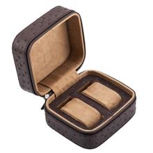 Estuche Portátil para Reloj en Cuero de Avestruz con Cierre y Asa de Viaje - Image 2