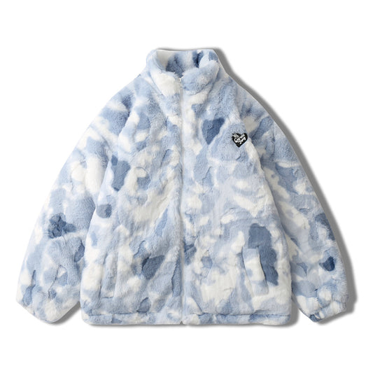 Abrigo de Cachemir Tie Dye con Cuello Mao Unisex - Image 2