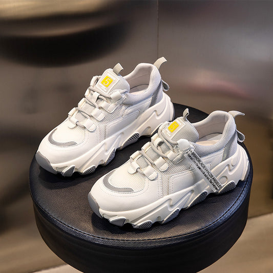 Zapatos Deportivos Casual Papá de Cuero Genuino con Suela Elevada - Image 2