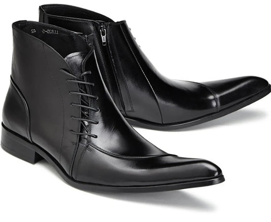 Botas de Cuero Británico Estilo Coreano con Punta Afilada para Hombre - Image 2