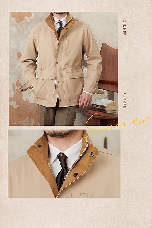Chaqueta Italiana Impermeable Ajustada al Cintura - Otoño e Invierno - Image 2