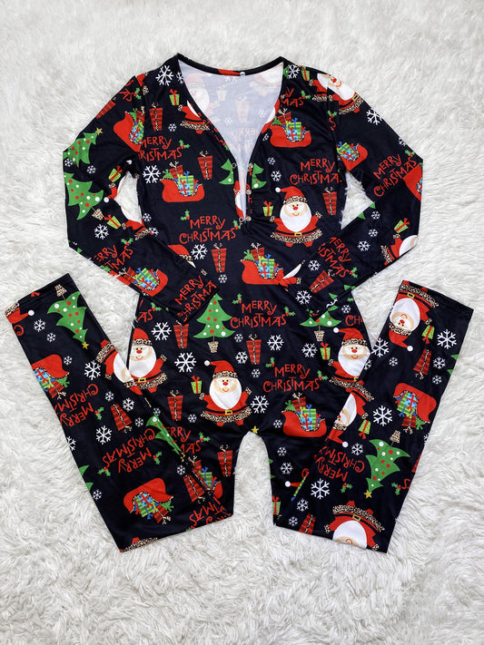 Pijama Navideño Estampado de Manga Larga para Casa - Image 2