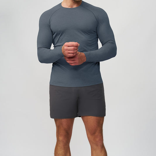 Playera Deportiva Manga Larga Transpirable de Secado Rápido para Hombre - Image 2
