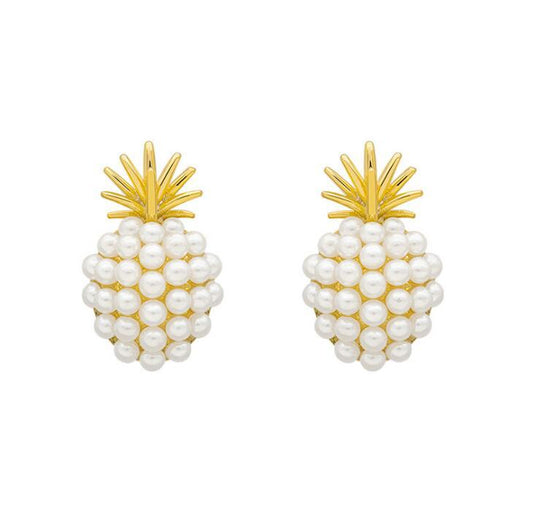 Aretes Colgantes de Piña con Diamantes - Image 2