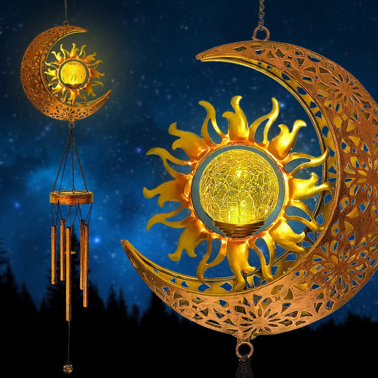 Lámpara Solar Colgante Luna y Sol - Decoración Exterior Elegante - Image 2
