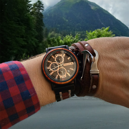 Reloj de Madera Cronógrafo Bobo Bird con Calendario Diario - Image 2