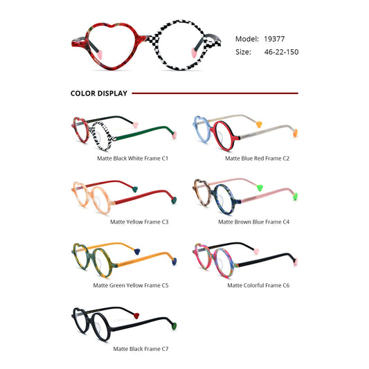 Gafas de Corazón Multicolor con Lentes Esmeriladas para Mujer - Image 2