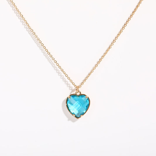 Collar de Cobre con Circón Colorido y Elemento de Amor - Image 2