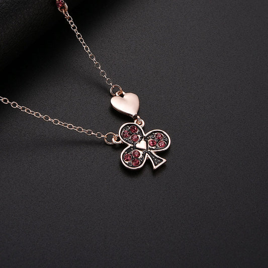 Conjunto de Collar y Aretes de Flor de Cerezo con Circón - Joyería Elegante - Image 2