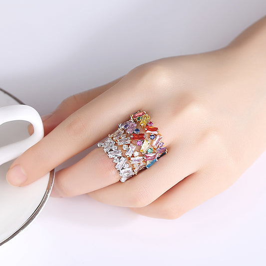 Anillo de Circón Brillante Estilo Europeo y Americano - Image 2