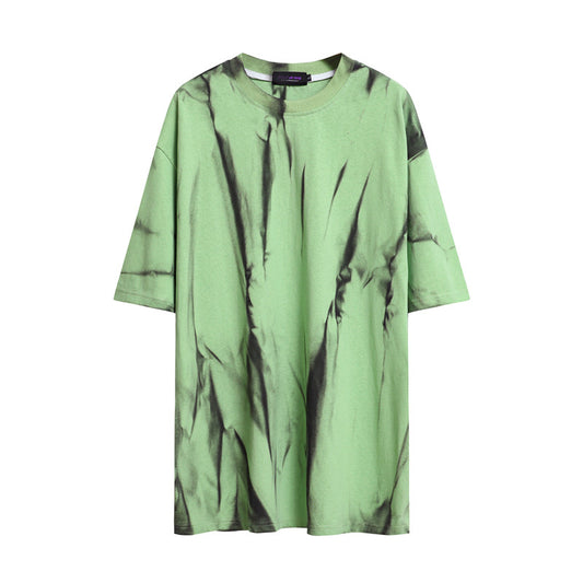 Playera Suelta Tie-dye Cuello Redondo Manga Corta para Hombre - Image 2