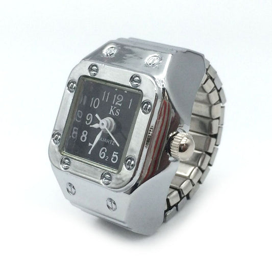 Reloj de Dedo en Anillo de Aleación Plateada - Pareja de Moda - Image 2